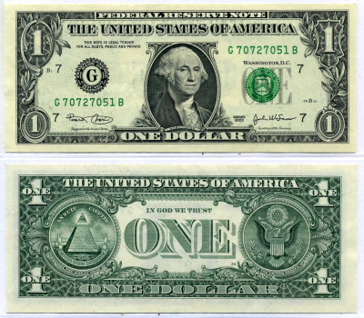 США 1 доллар 2003 Буква "G",Чикаго, штат Иллиноис Pick 515a бумага 8564-44-2-2