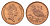 Гибралтар 1 пенни 1988 KM 20 бронза UNC 4668-459