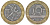 Франция 10 франков 1990 тип Гений Бастилии KM 964.1, Le Frank 375.5 биметалл 45-711